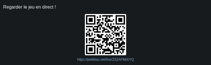 QR code pour les spectateurs