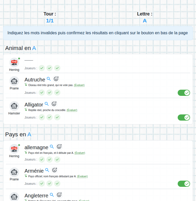 Évaluation avec des descriptions par l'IA